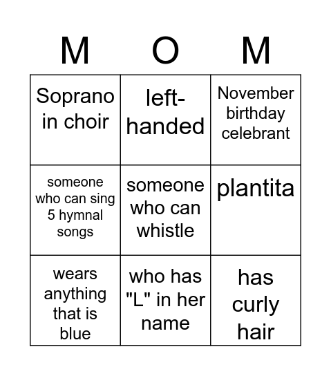 Human Bingo Card