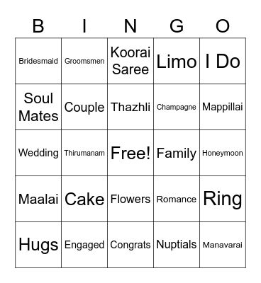 DEE-JAY GET ENGAGED Bingo Card