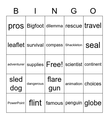 Unit 1 Vocabulary Bingo Card