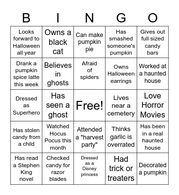 HALLOWEEN Bingo Card