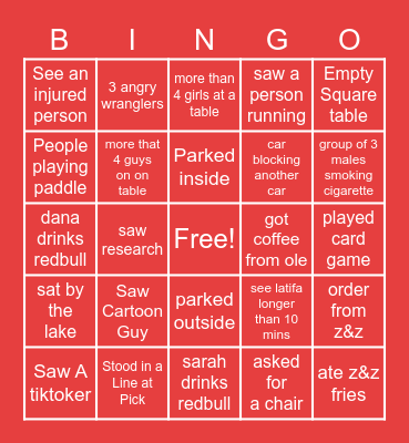 rooster bingo Card