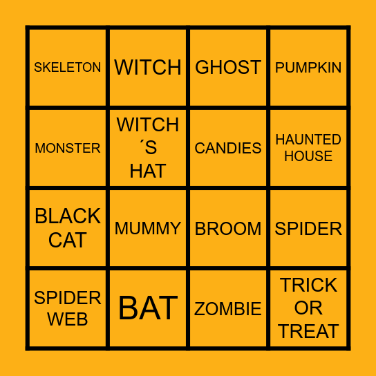 Halloween Bingo Card