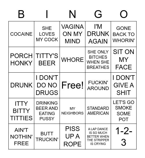 RATED "X"-TRA ROUND Bingo Card