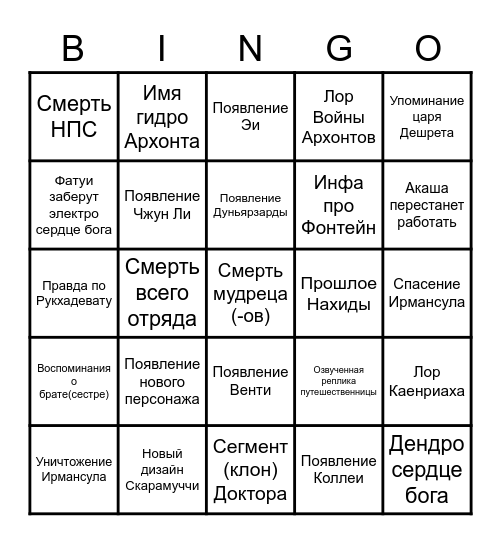 3.2 Archon Quest Bingo Card