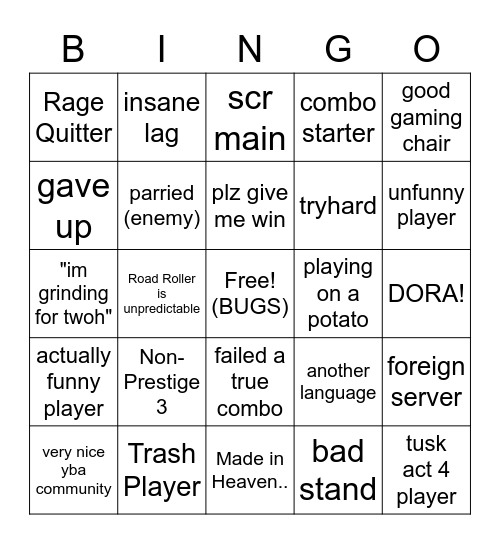 Anubiz 1v1 Bingo Card