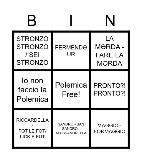 PIPPO LE S DE P Bingo Card
