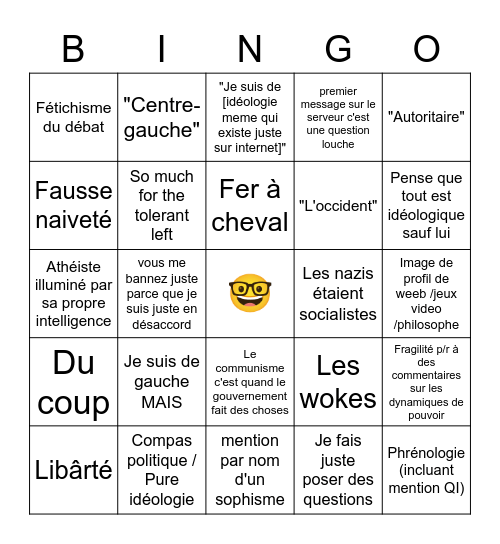 Gauche Cowboy fringant Bingo Card