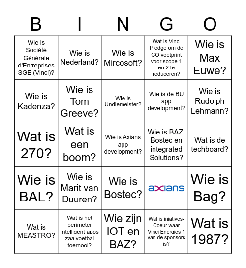 Jeopardy BINGO Card