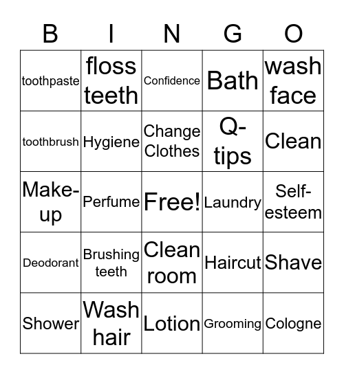 Activities of Daily Living Bingo Card