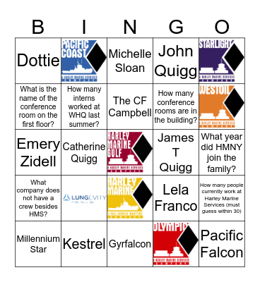 Harley Marine Bingo!  Bingo Card