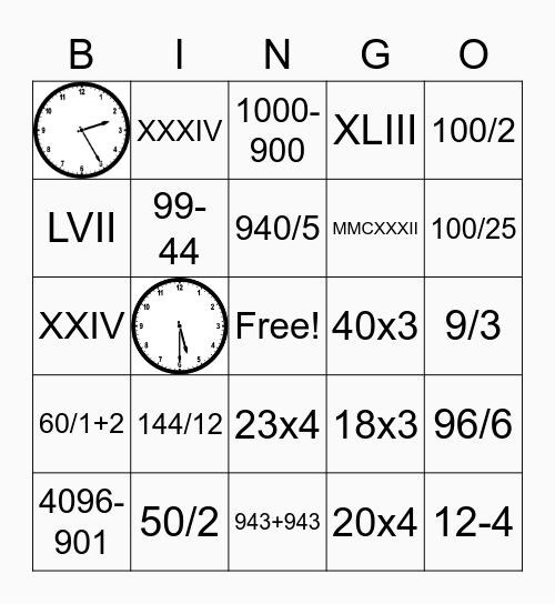 Test your brain Bingo Card