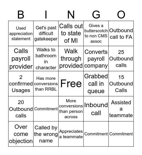 CMS BINGO  Bingo Card