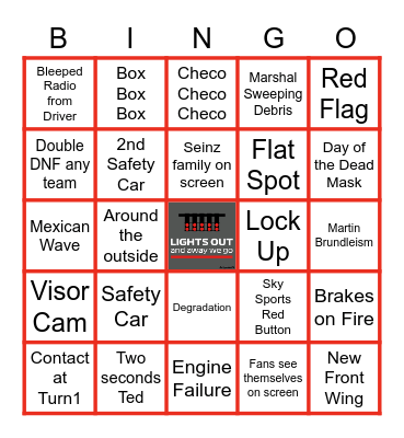 2022 Mexico Grand Prix Bingo Card