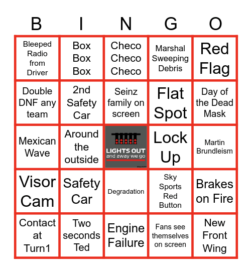 2022 Mexico Grand Prix Bingo Card