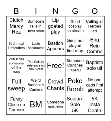 OWL Day 1 Bingo Card