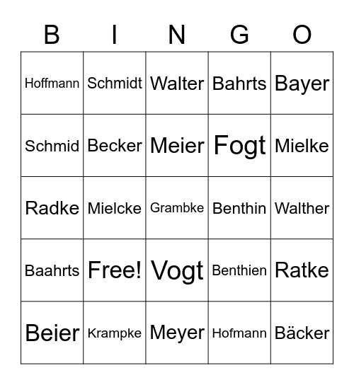 Buchstabieren Sie bitte! Bingo Card