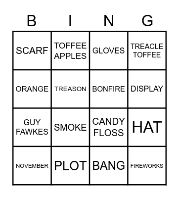 BONFIRE BINGO Card