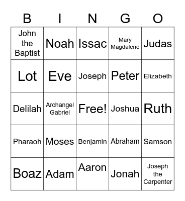 Bible Bingo Card