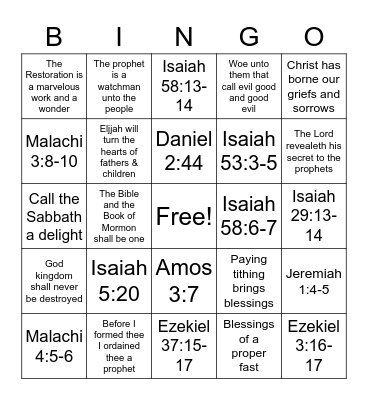 OT Doctrinal Mastery Bingo Card