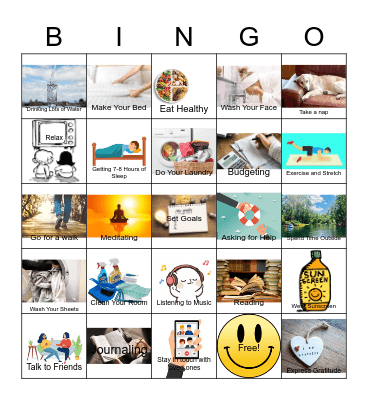 Self Care Bingo Card