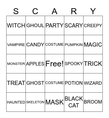 HAPPY HALLOWEEN Bingo Card