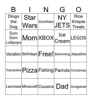 Marshall Thomas BINGO! Bingo Card