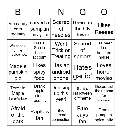 HALLOWEEN BINGO Card