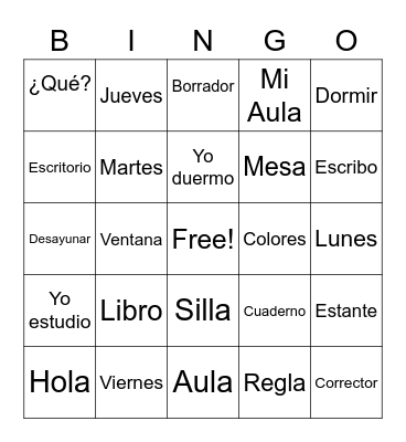 Spanish sayings Bingo Card
