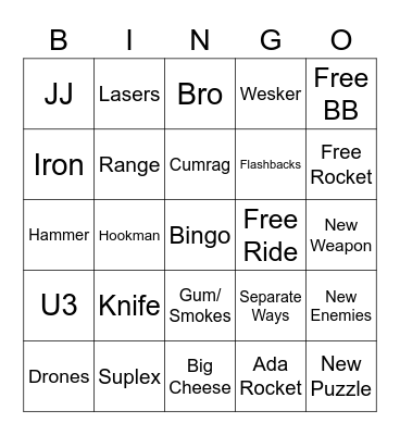 RE4 Remake Bingo Card