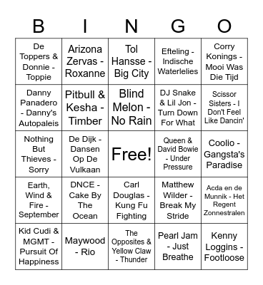 Swingo 1 Bingo Card