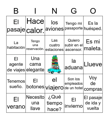 El Viaje y el tiempo Bingo Card