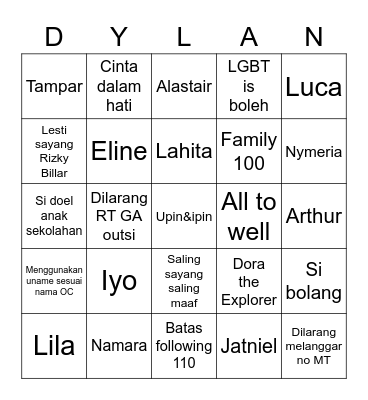 Bingo with Iyo Bingo Card