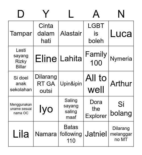 Bingo with Iyo Bingo Card