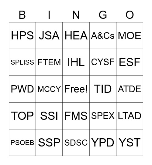 NYSI BINGO Card