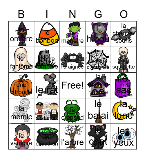 Halloween Bingo Card