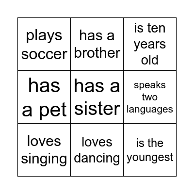 Find someone who... Bingo Card