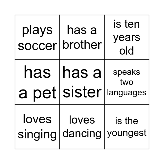 Find someone who... Bingo Card