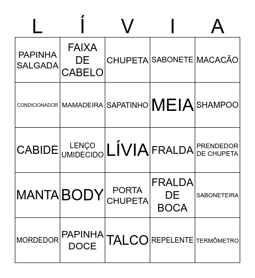 BINGO DA Bingo Card
