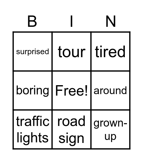 Level 2 - 4th term vocabulary Bingo Card