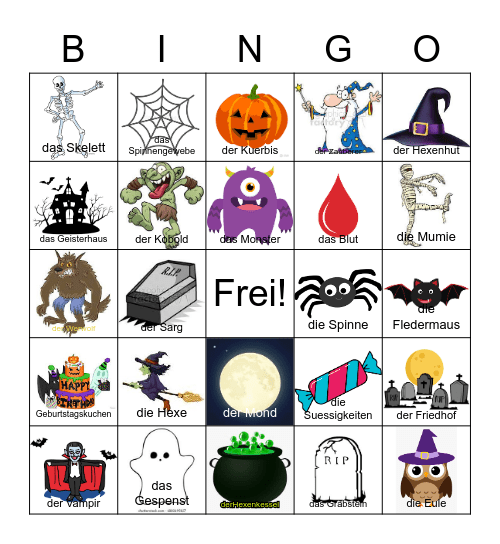 Halloween Bingo Card