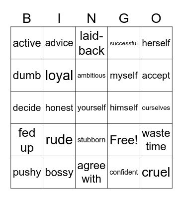 Mixed Vocabulary II Bingo Card