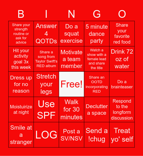 Miss Scarlett's Bingo - W3 Bingo Card