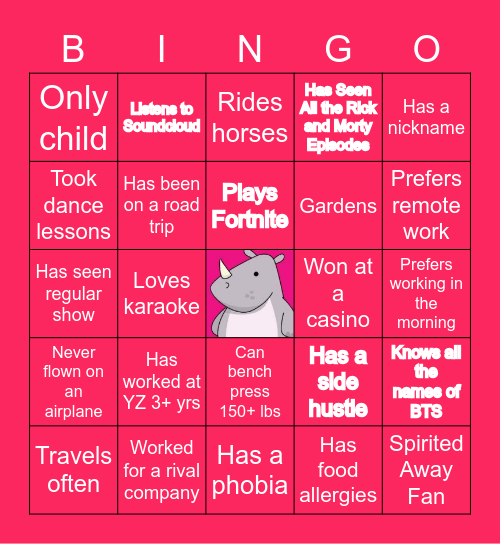 YZ MGMT. FUN _DAY Bingo Card