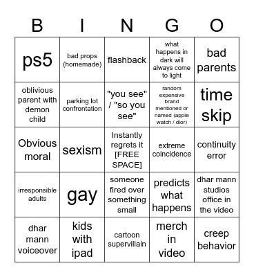 Dhar Mann Bingo v3 Bingo Card