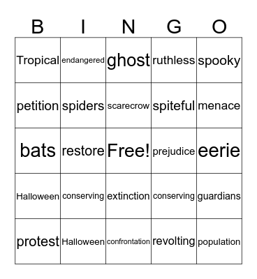Walk to Success Halloween 2015 Bingo Card