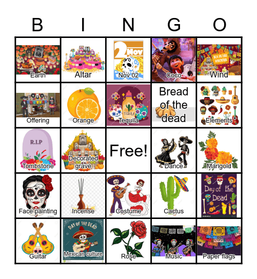 Day of the Dead Bingo Card