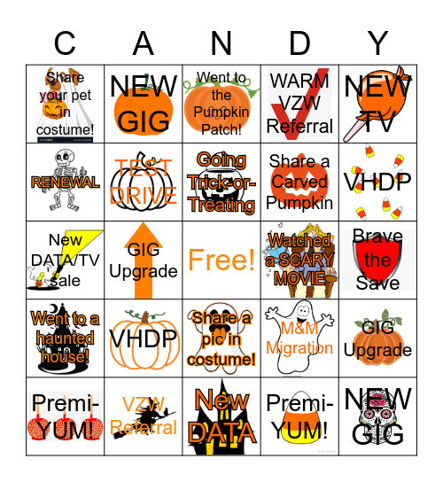 Halloween CANDY (BINGO) Bingo Card