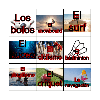 Sport's scene Bingo Card