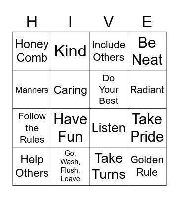 STINGER PRIDE BINGO Card