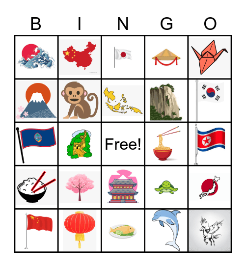 Asia and the Pacific Islands Bingo Card